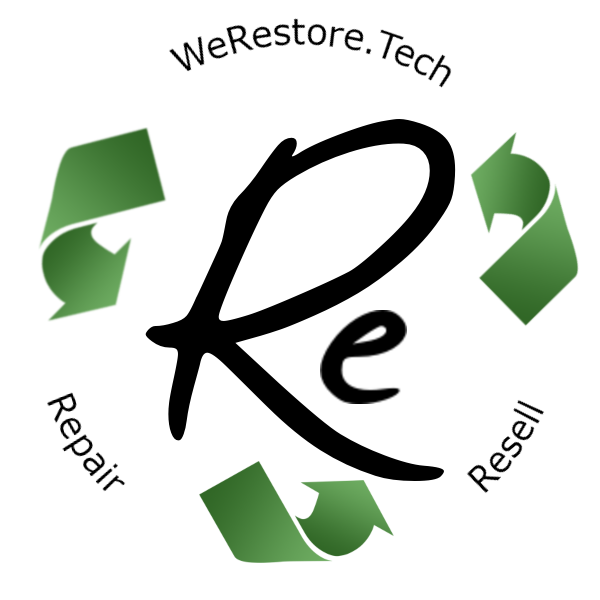Original WeRestore.Tech circular green and black logo